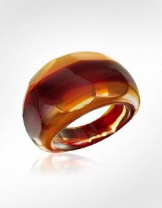 Bague Murano Antica Murrina Broadway Rouge Ambre