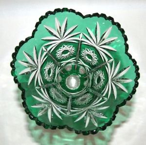 Vase vert en Cristal de Bohème 