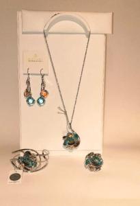 Andrea Marazzini Fleur Cristal Swarovski turquoise gris