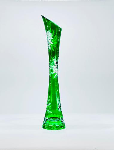 Vase Soliflore en Cristal de Bohème Vert