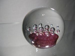 Sulfure, Presse-papier rond rouge pourpre bulles