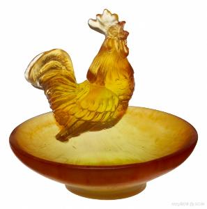 Coupelle Coq Ambre Daum 