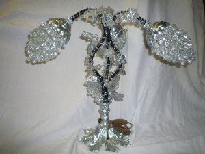Lampe 3 grappes verre blanc