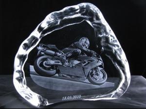 Trophée plaque en cristal montagne