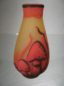 Vase Tip Gallé " Champignons " 