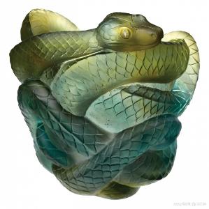 Vase Serpent Vert et Gris Daum 22 cm