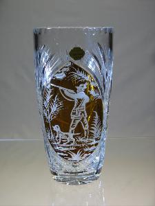 Grand Vase en Cristal de Bohème Taille Chasse ambre