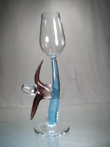 Murano Art Collection : Verre Vin Champagne Danseur Acrobate Bleu