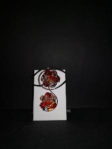 Parure Marazzini Fleur Cristal Swarovski Orange irisée