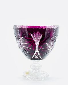 Coupe en Cristal de Bohème rouge , verte, transparent