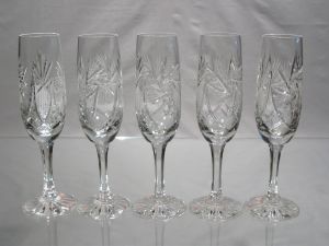 6 Flûtes à champagne Monica en cristal pied long
