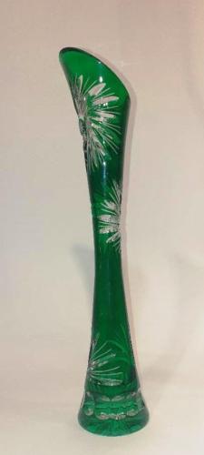 Vase Soliflore en Cristal de Bohème Vert