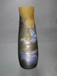 Vase soliflore Tip Gallé décor Lorraine Bleu
