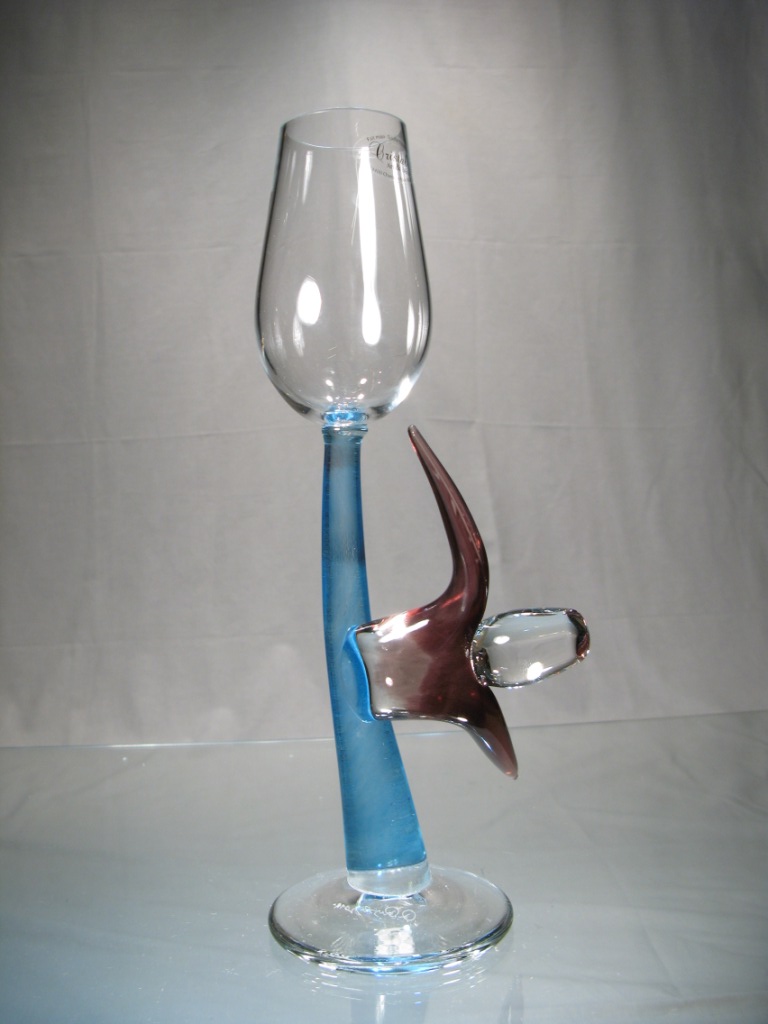 Murano Art Collection : Verre Vin Champagne Danseur Acrobate Bleu