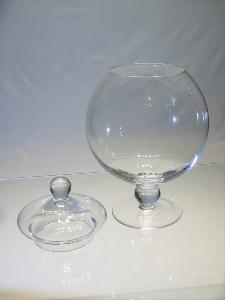 Bonbonniere ronde sur pied en semi Cristal uni