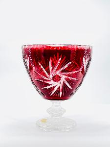 Coupe en Cristal de Bohème rouge , verte, transparent