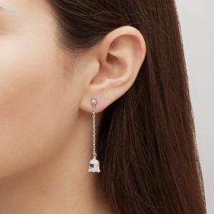 Boucles d' Oreilles Pendantes Muguet Cristal Lalique 