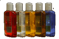 LOT 4 +1 GRATUITE : huile pour lampe à huile en cristal 15 cl couleur 