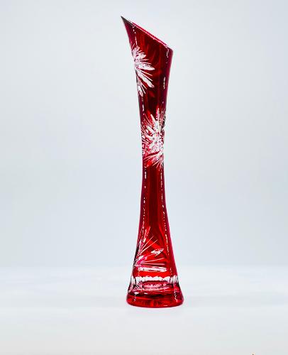 Vase Soliflore en Cristal de Bohème Rouge