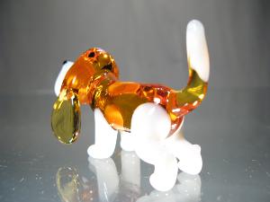 Chien Basset Hound en Cristal de couleur 