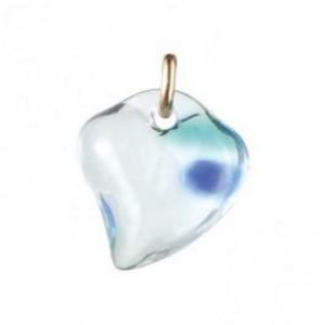 Pendentif La Rochère coeur transparent avec tache couleur