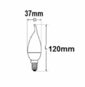 Ampoule led décorative E14 flamme blanc chaud 4 watts ( lot de 5 ) 