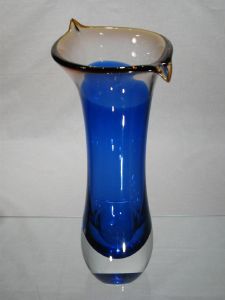 Vase Verre Murano Bleu 