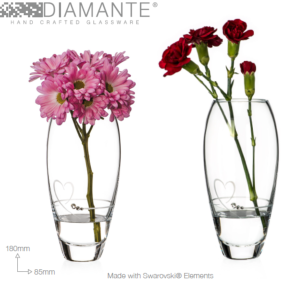 Vase Diamante Coeur cristaux Swarovski 