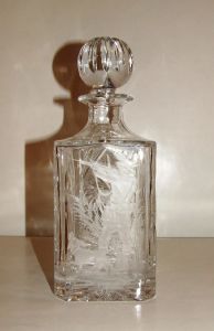 Ensemble Carafe et 6 verres à whisky "chasseur " en cristal 
