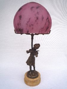 Lampe pâte de verre Ines cône rose