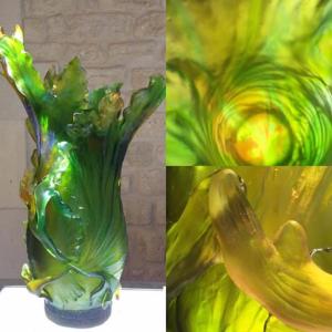 Vase Bornéo Tropical Daum grand modèle 60 cm