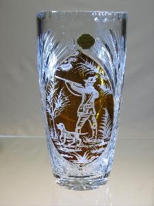 Grand Vase en Cristal de Bohème Taille Chasse ambre