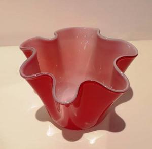 Vase Eventail rouge et blanc petit
