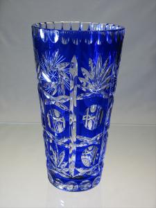Vase en Cristal de Bohème couleur bleu 20 cm 