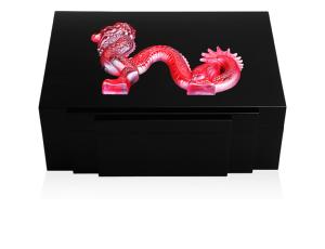 Lalique Boites à Bijoux Dragon laqué noir ou ébène naturel GM