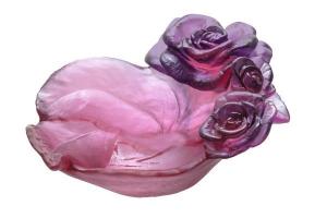 Coupelle Rose Passion Daum rouge et violette