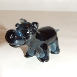 Hippopotame miniature en cristal