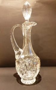 Carafe haute avec anse  en Cristal de Bohème