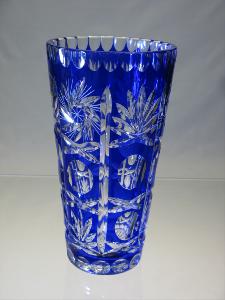 Vase en Cristal de Bohème couleur bleu 20 cm 