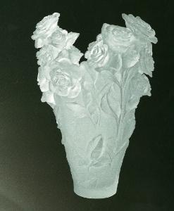 Vase Magnum Rose Passion Daum 58 cm Blanc 