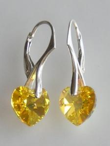 Boucles d' oreilles Swarovski coeur monture argent 925