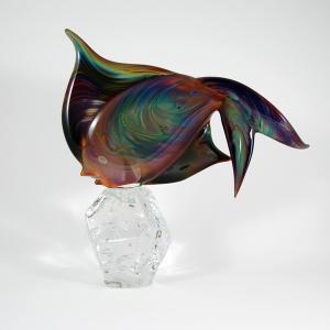 Poisson Cristal Art Murano Zanetti multicouleur blanc 