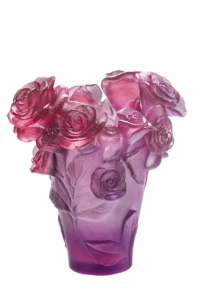 Vase Rose Passion Daum 17 cm Rouge Violet