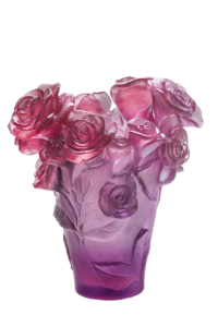 Vase Rose Passion Daum 17 cm Rouge Violet