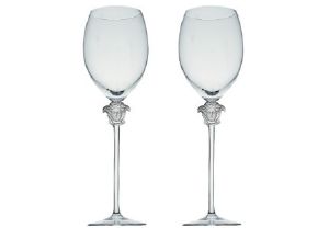 VERSACE Médusa : coffret 2 verres à vin blanc 