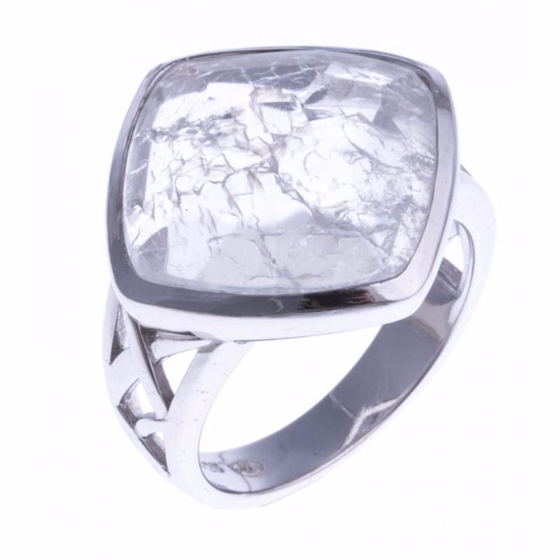 Bague Cristal de Roche Quartz argent 925 rhodié Bague Cristal de Roche Quartz argent 925 rhodié