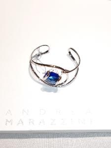 Parure Marazzini Octagone Cristal Swarovski bleu dark