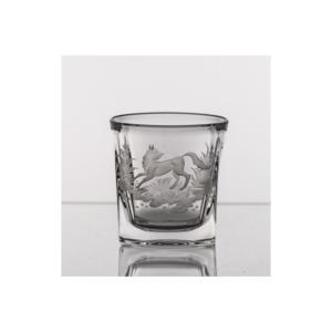Carafe et 6 verres à whisky "chasse " en cristal taille main