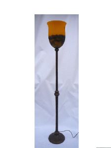 Lampadaire cloche ocre bleu tip muller