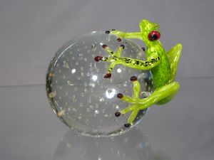 Grenouille sur Sulfure ronde Murano